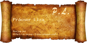 Prácser Liza névjegykártya